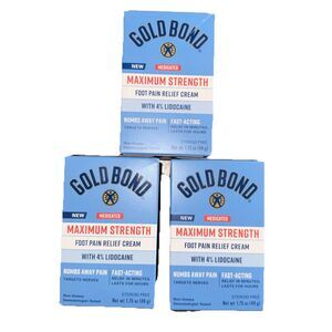 3x Gold Bond Medicated Foot Pain Relief Cream, Maximum Strength - EXP 12/2027